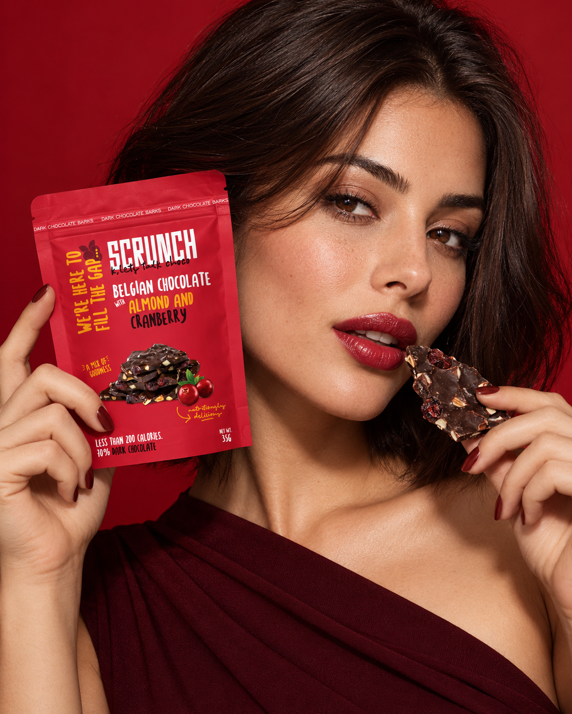 Belgian Dark Chocolate Almond & Cranberry Barks - Box of 12 x 35g