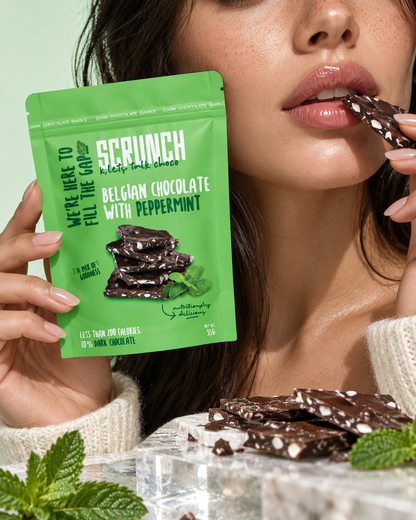 Belgian Dark Chocolate Peppermint Barks - Box of 12 x 35g