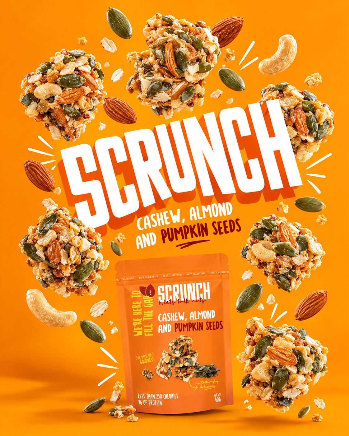 Cashew, Almond & Pumpkin Seed Clusters - 40g
