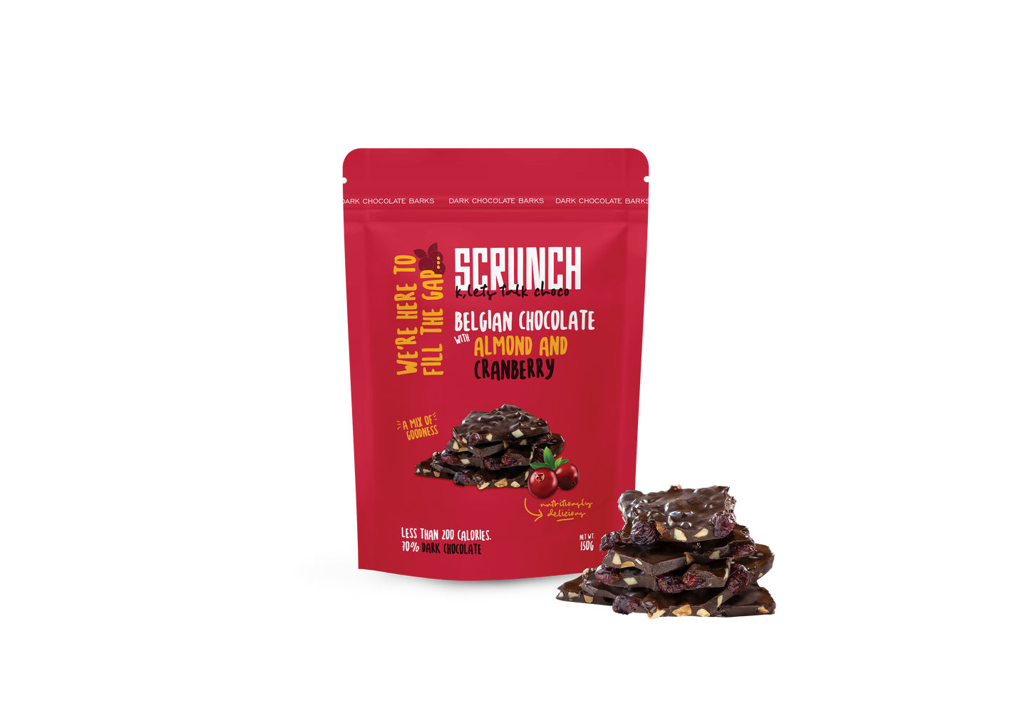 Belgian Dark Chocolate Almond & Cranberry Barks