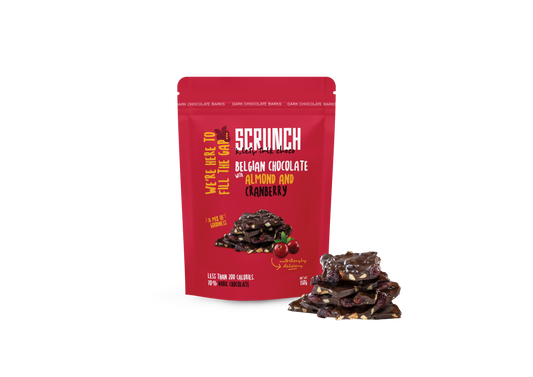 Belgian Dark Chocolate Almond & Cranberry Barks - 150g