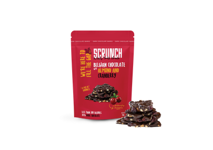 Belgian Dark Chocolate Almond & Cranberry Barks