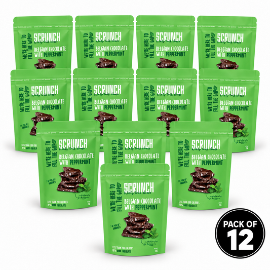Belgian Dark Chocolate Peppermint Barks - Box of 12 x 35g