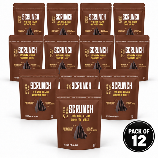 Belgian 70% Dark Chocolate Plain Barks - Box of 12 x 35g