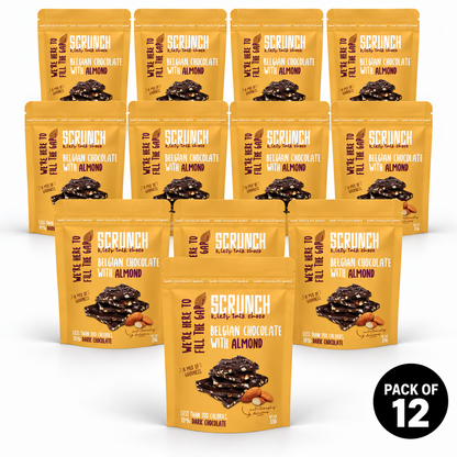 Belgian Dark Chocolate Almond Barks - Box of 12 x 35g
