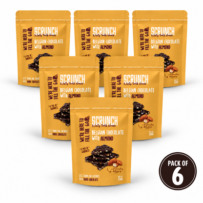 Belgian Dark Chocolate Almond Barks - Box of 6 x 150g
