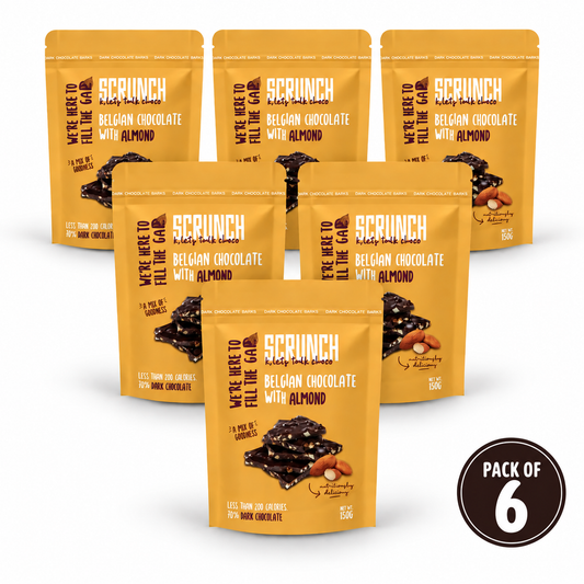 Belgian Dark Chocolate Almond Barks - Box of 6 x 150g
