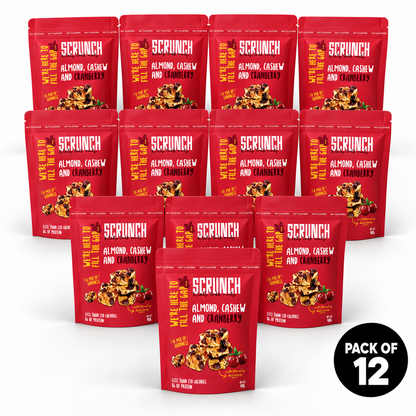 Almond, Cashew, Cranberry Clusters - Box of 12 x 40g