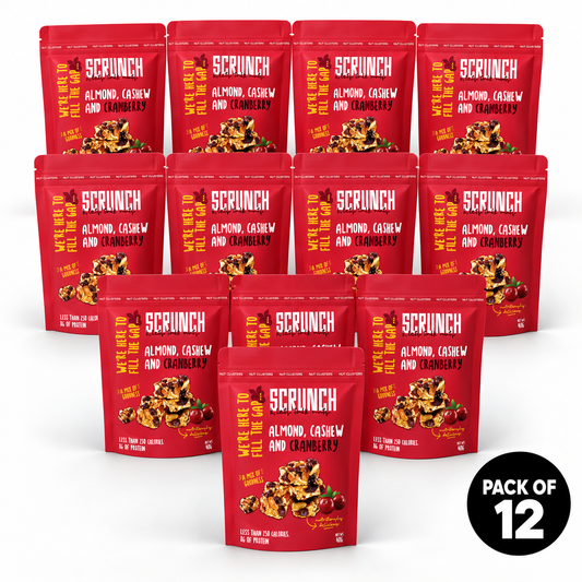 Almond, Cashew, Cranberry Clusters - Box of 12 x 40g