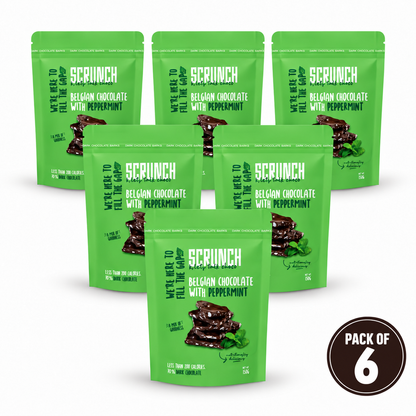 Belgian Dark Chocolate Peppermint Barks - Box of 6 x 150g