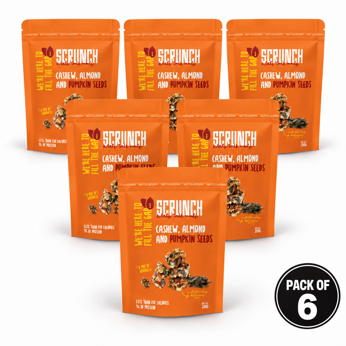 Cashew, Almond & Pumpkin Seed Clusters - Box of 6 x 200g